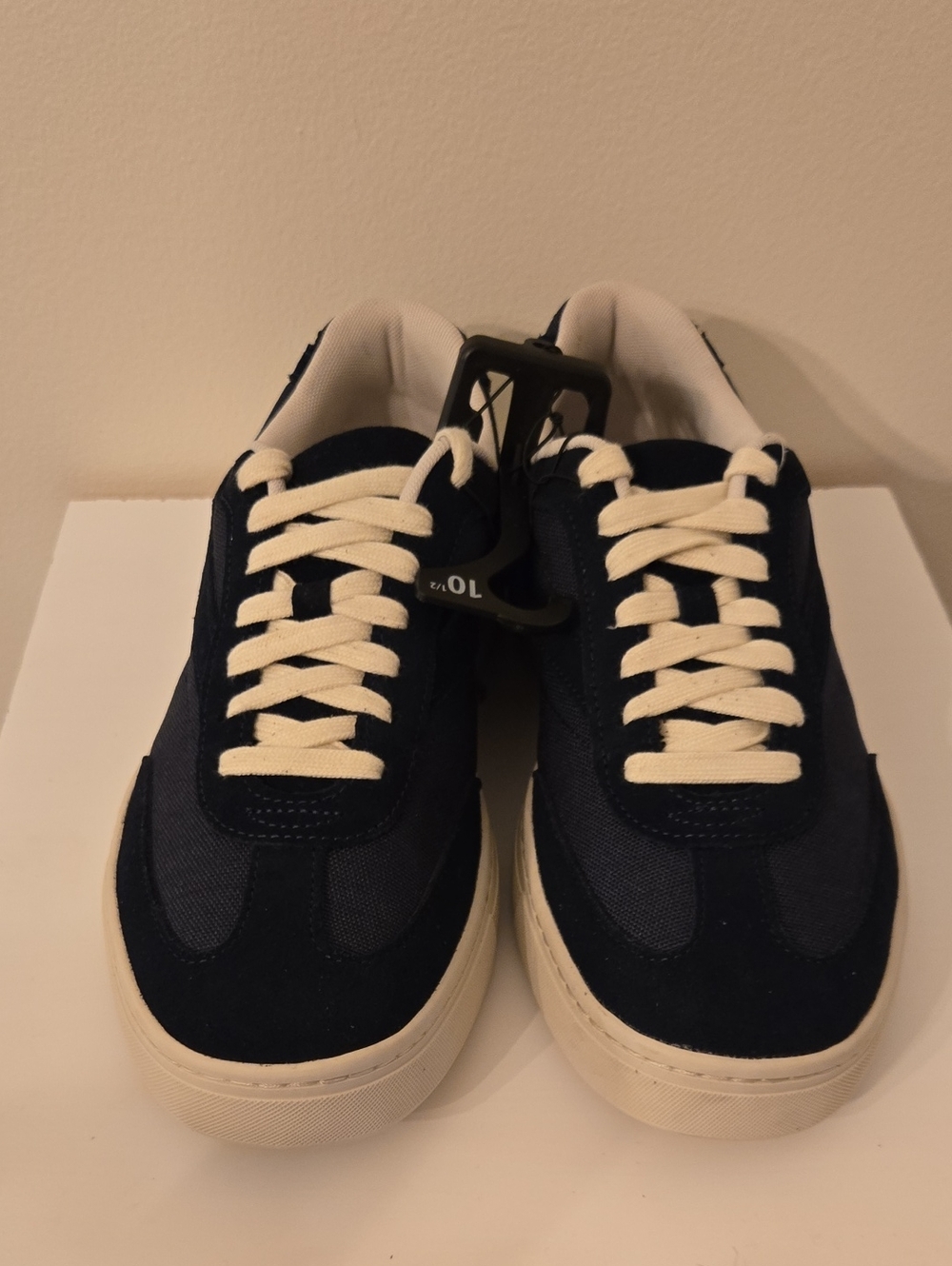 Men's Navy and Cream Casual Sneakers